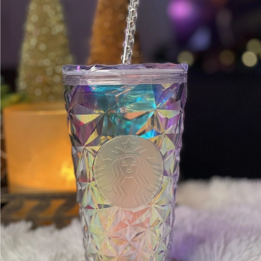 Starbucks Iridescent Holiday Prism Tumbler with Straw 16oz